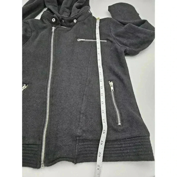 Sound & Matter Women's Small Black Moto Jacket with Detachable Hood - Picture 7 of 7